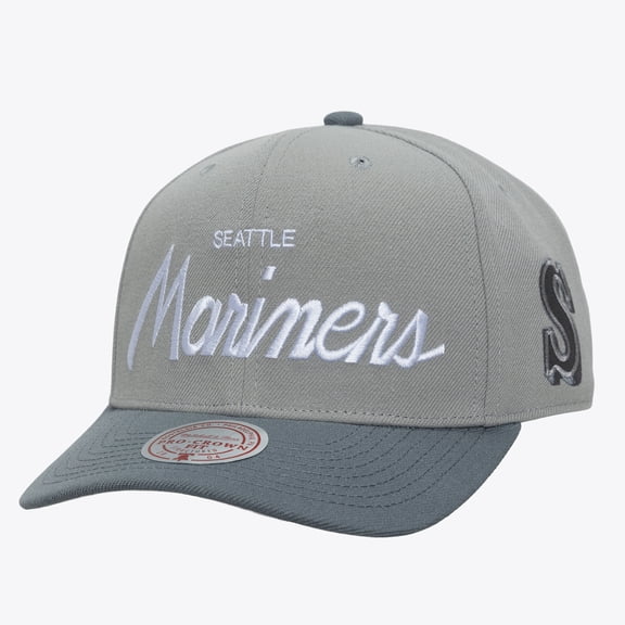 Men's Mitchell & Ness Gray Seattle Mariners Cooperstown Thunderstorm Head Coach Pro-Crown Adjustable Hat