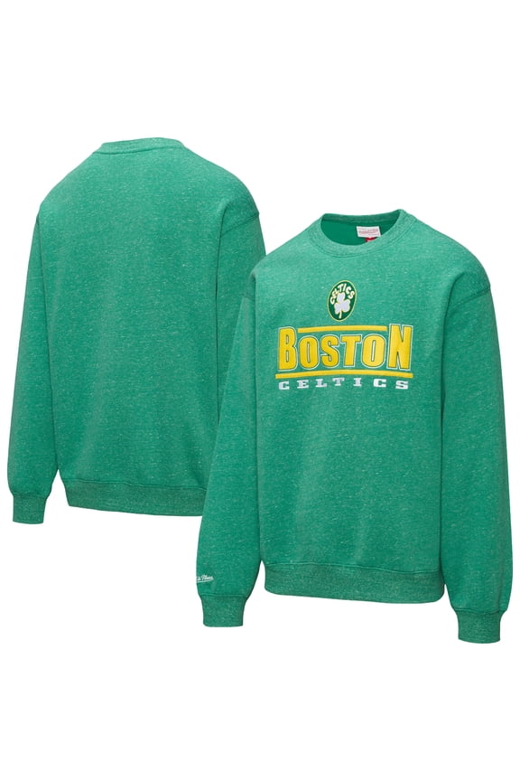 Men's Mitchell & Ness Green Boston Celtics Throw It Back Fleece Sweatshirt