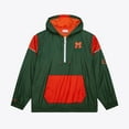 thumbnail image 1 of Men's Mitchell & Ness Green Miami Hurricanes Anorak Vintage Logo Half-Zip Hoodie Jacket, 1 of 7
