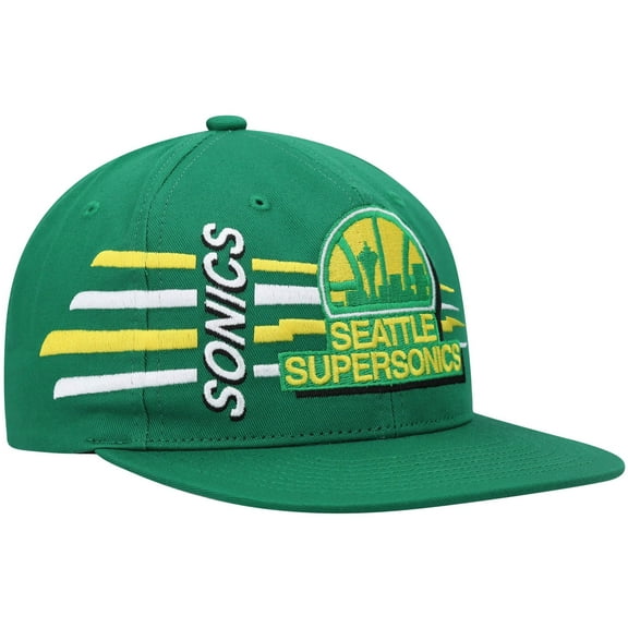 Men's Mitchell & Ness Green Seattle SuperSonics Hardwood Classics Retro Bolt Deadstock Snapback Hat - OSFA