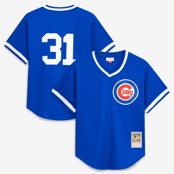 Men's Mitchell & Ness Greg Maddux Royal Chicago Cubs Authentic Batting Practice Jersey