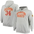 thumbnail image 1 of Men's Mitchell & Ness Hakeem Olajuwon Heathered Gray Houston Rockets Big & Tall Name & Number Pullover Hoodie, 1 of 4