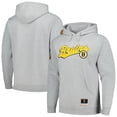 thumbnail image 1 of Men's Mitchell & Ness Heather Gray Boston Bruins 100th Anniversary Script Sweep Pullover Hoodie, 1 of 3