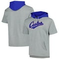 thumbnail image 1 of Men's Mitchell & Ness Heather Gray Chicago Cubs Postgame Short Sleeve Pullover Hoodie, 1 of 3