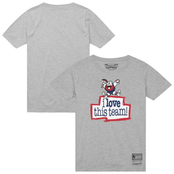 Men's Mitchell & Ness Heather Gray Denver Nuggets I Love This Team T-Shirt