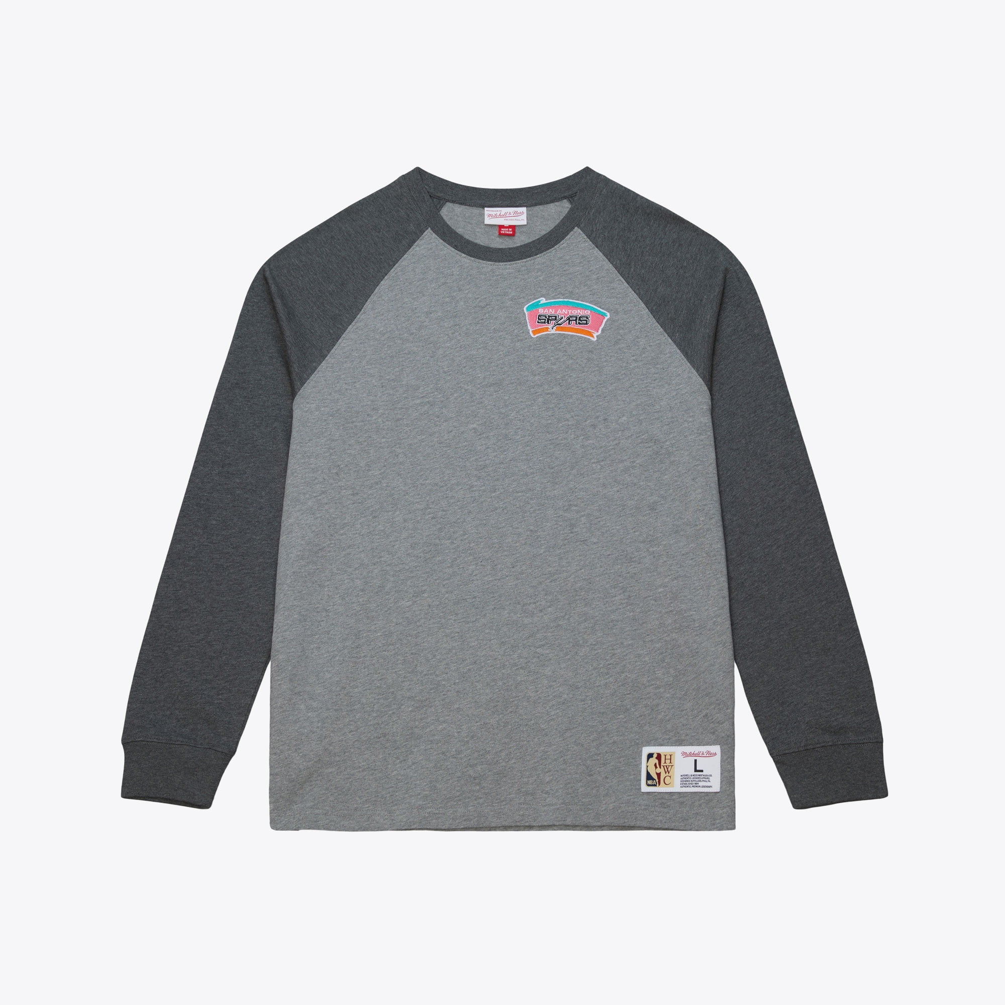 Men's Mitchell & Ness Heather Gray San Antonio Spurs Hardwood