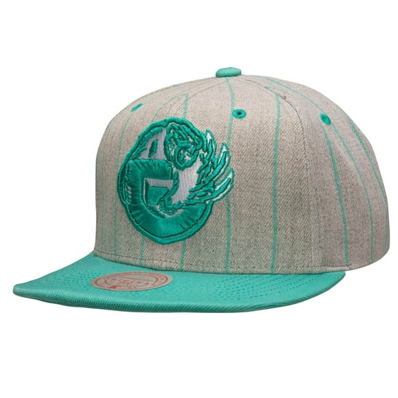 Men's Mitchell & Ness Heather Grey/Teal NBA Vancouver Grizzlies Pin Pop HWC Snapback - OSFA