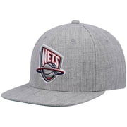 Mens Mitchell & Ness Heathered Gray New Jersey Nets Hardwood Classics Team 2.0 Snapback Hat