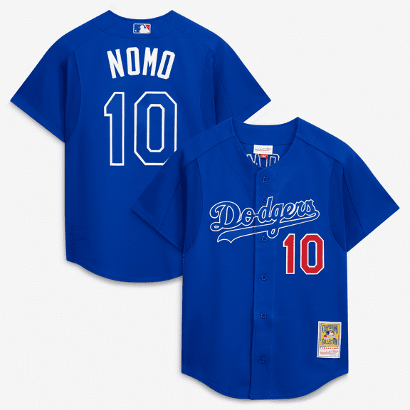 Men's Mitchell & Ness Hideo Nomo Royal Los Angeles Dodgers Cooperstown Collection 2004 Batting Practice Jersey