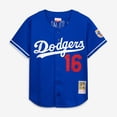 thumbnail image 1 of Men's Mitchell & Ness Hideo Nomo Royal Los Angeles Dodgers Cooperstown Collection Mesh Batting Practice Button-Up Jersey, 1 of 7