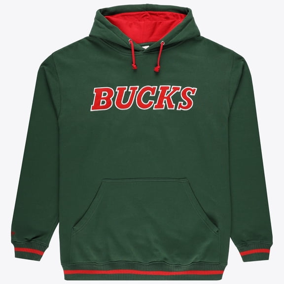 Men's Mitchell & Ness Hunter Green Milwaukee Bucks Hardwood Classics Big & Tall Hoodie