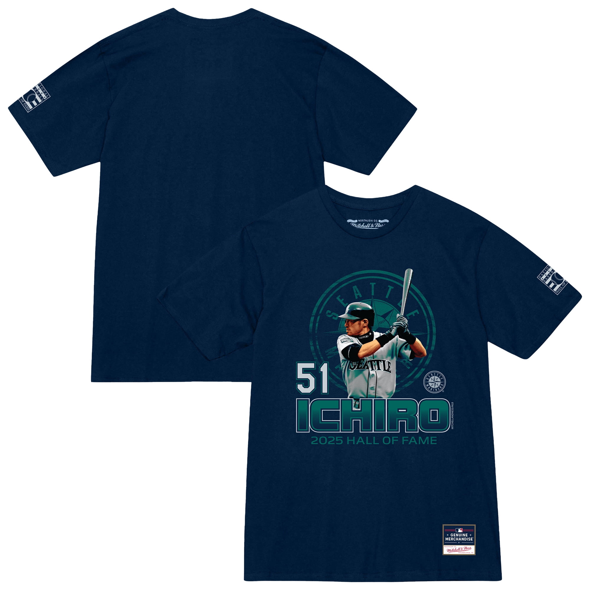 Men's Mitchell & Ness Ichiro Suzuki Navy Seattle Mariners Hall of