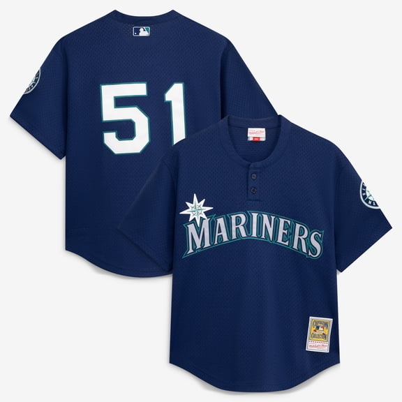 Men's Mitchell & Ness Ichiro Suzuki Navy Seattle Mariners Authentic Batting Practice Jersey