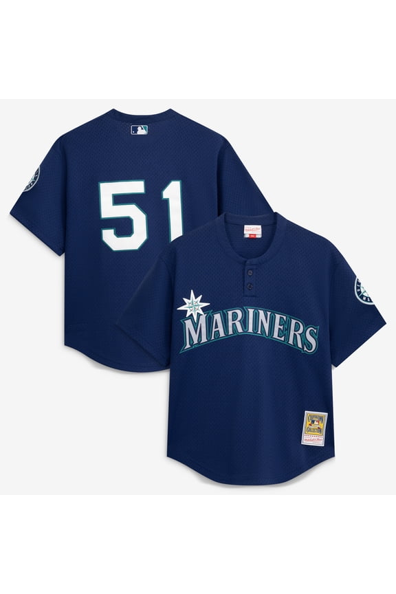 Men's Mitchell & Ness Ichiro Suzuki Navy Seattle Mariners Authentic Batting Practice Jersey