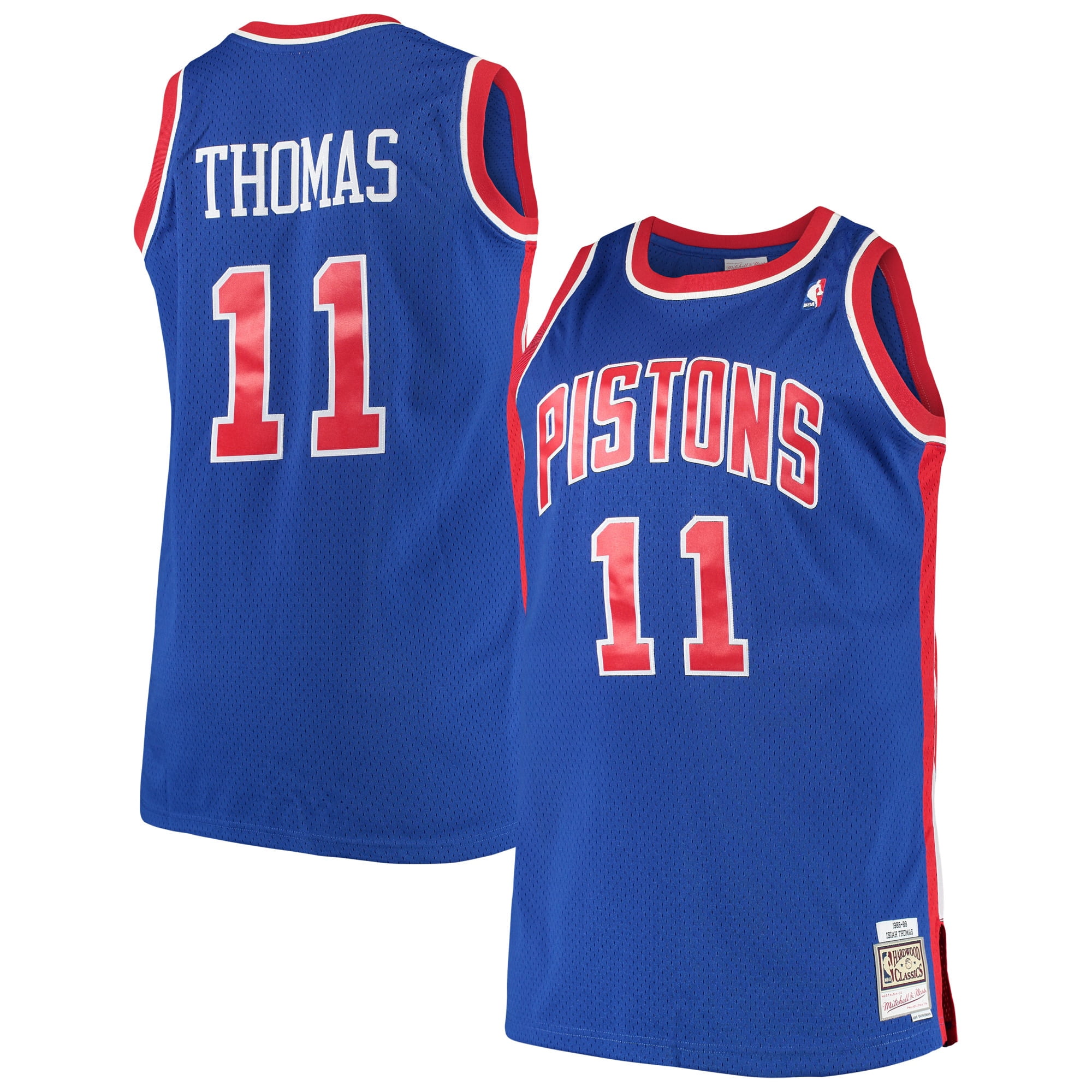 Men's Mitchell & Ness Isaiah Thomas Royal Detroit Pistons Big & Tall  Hardwood Classics Jersey 