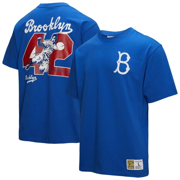 Men's Mitchell & Ness Jackie Robinson Royal Brooklyn Dodgers Legends Collection Vintage Logo T-Shirt