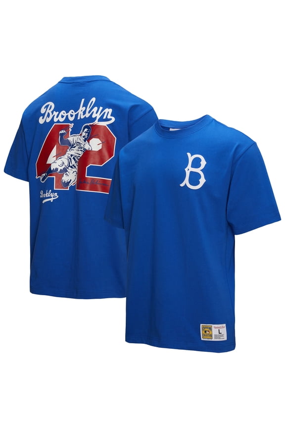 Men's Mitchell & Ness Jackie Robinson Royal Brooklyn Dodgers Legends Collection Vintage Logo T-Shirt