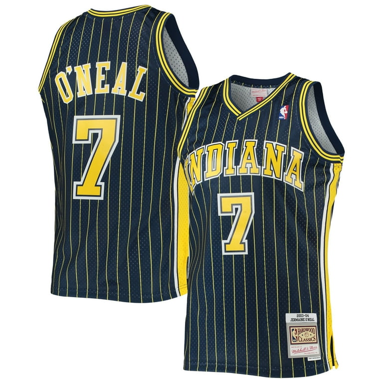 Men s Mitchell Ness Jermaine O Neal Navy Indiana Pacers Hardwood