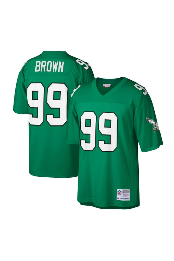 Men's Mitchell & Ness Jerome Brown Kelly Green Philadelphia Eagles Big & Tall 1990 Retired Player Replica Jersey