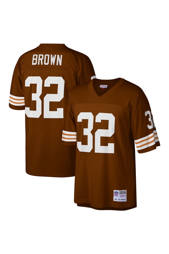 Men's Mitchell & Ness Jim Brown Brown Cleveland Browns Legacy Replica Jersey