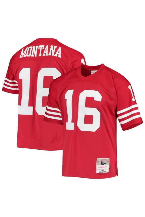 Men's Mitchell & Ness Joe Montana Scarlet San Francisco 49ers Legacy Replica Jersey