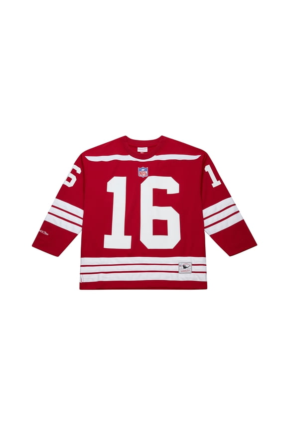Men's Mitchell & Ness Joe Montana Scarlet San Francisco 49ers Maxxed Out Fashion Hockey Jersey