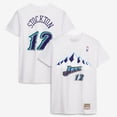 thumbnail image 1 of Men's Mitchell & Ness John Stockton White Utah Jazz Hardwood Classics Stitch Name & Number T-Shirt, 1 of 6