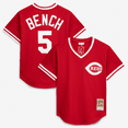 thumbnail image 1 of Men's Mitchell & Ness Johnny Bench Scarlet Cincinnati Reds Authentic Batting Practice Jersey, 1 of 7