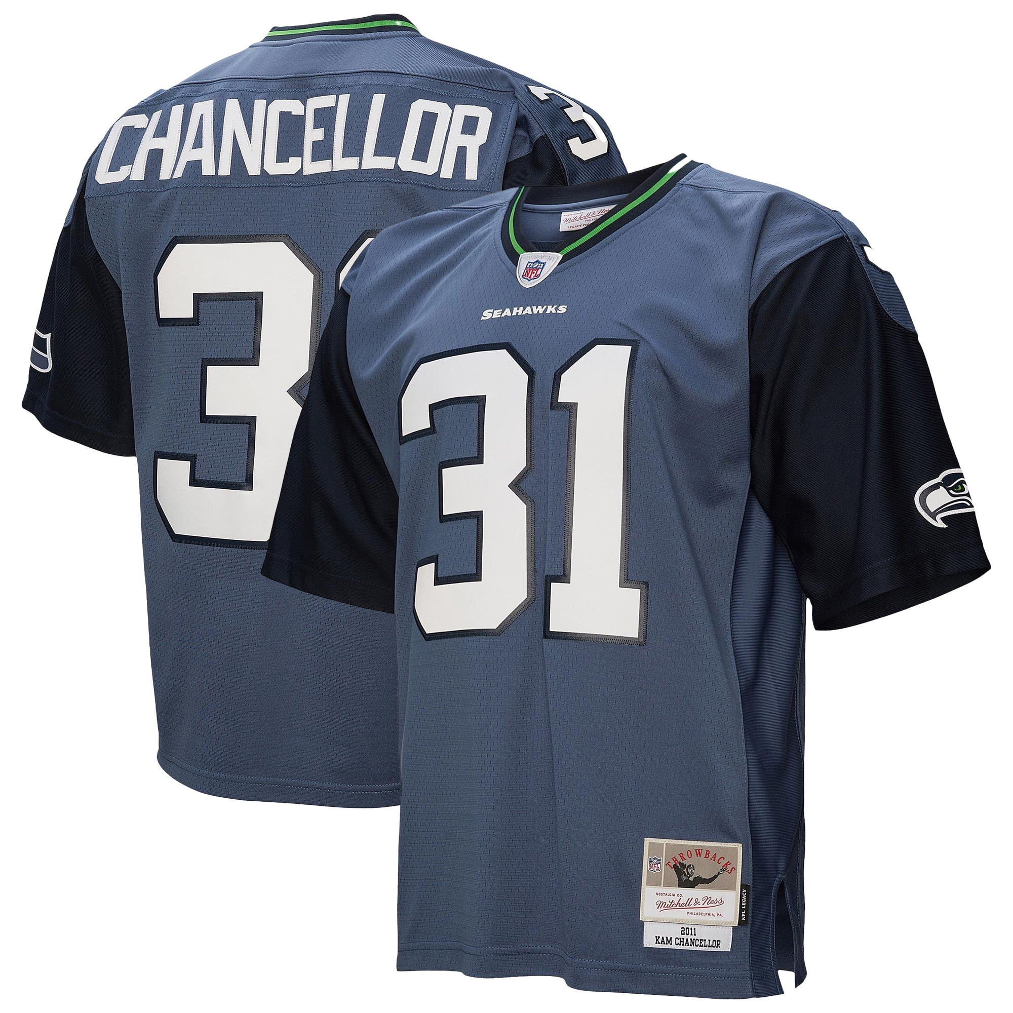 Men's Mitchell Ness Kam Chancellor Blue Seattle Seahawks 2011