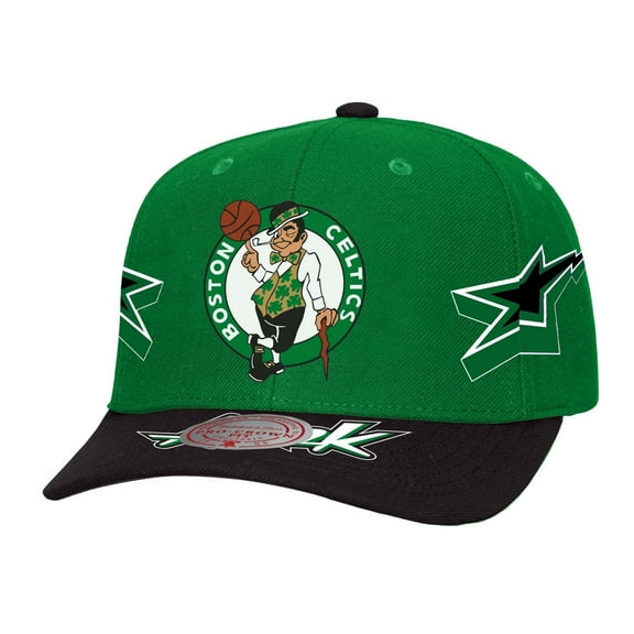 Men's-Mitchell & Ness Kelly Green/Black Boston Celtics AS2K Stars Pro Crown Adjustable Hat