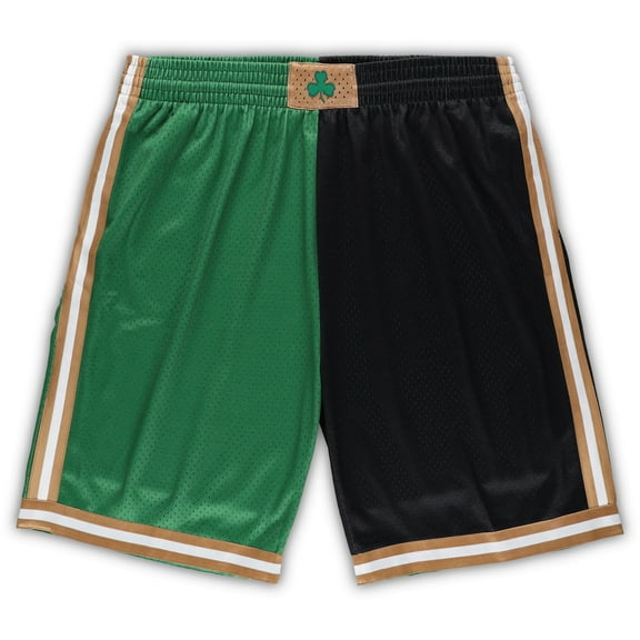 Men's Mitchell & Ness Kelly Green/Black Boston Celtics Big & Tall Hardwood Classics Split Swingman Shorts