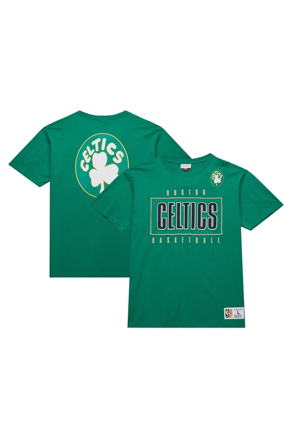 Men's Mitchell & Ness Kelly Green Boston Celtics Hardwood Classics Team OG 2.0 Premium Vintage Logo T-Shirt