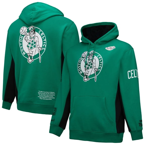 Men's Mitchell & Ness Kelly Green Boston Celtics Hardwood Classics Team Origins Fleece Pullover Hoodie