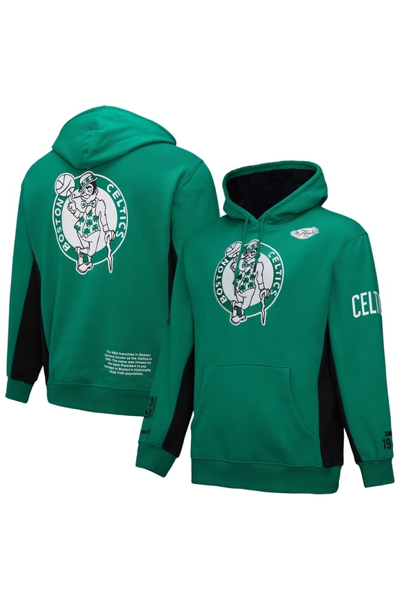 Men's Mitchell & Ness Kelly Green Boston Celtics Hardwood Classics Team Origins Fleece Pullover Hoodie