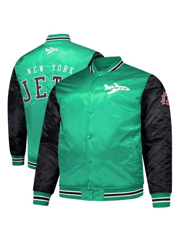 Men's Mitchell & Ness Kelly Green New York Jets Team Satin Jacket