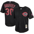 thumbnail image 1 of Men's Mitchell & Ness Ken Griffey Jr. Black Cincinnati Reds Cooperstown Collection Mesh Batting Practice Button-Up, 1 of 3