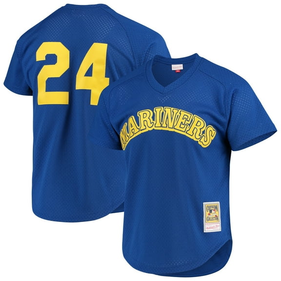 Men's Mitchell & Ness Ken Griffey Jr. Royal Seattle Mariners Authentic Batting Practice Jersey
