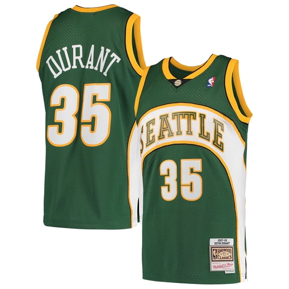 Men's Mitchell & Ness Kevin Durant Green Seattle SuperSonics Hardwood Classics Swingman Jersey