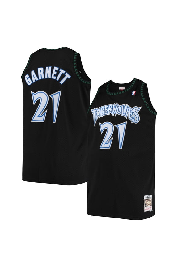 Men's Mitchell & Ness Kevin Garnett Black Minnesota Timberwolves 1997/98 Big & Tall Hardwood Classics Swingman Jersey