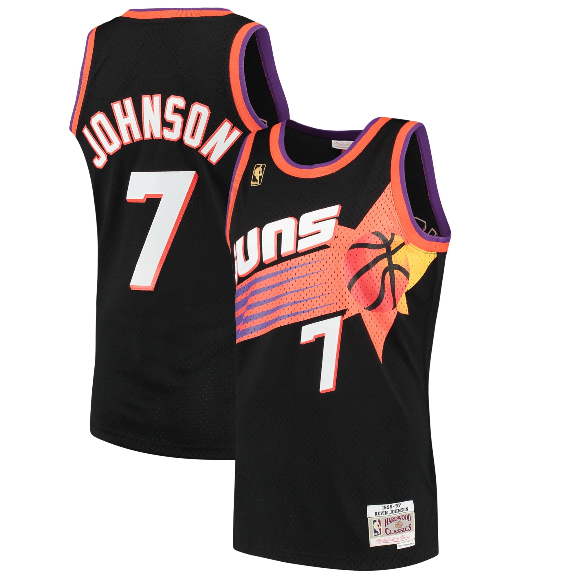 Men s Mitchell Ness Kevin Johnson Black Phoenix Suns 1996 97 Hardwood Classics Swingman Jersey Walmart