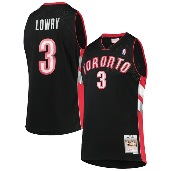 Men's Mitchell & Ness Kyle Lowry Black Toronto Raptors 2012/13 Hardwood Classics Swingman Jersey