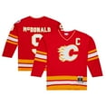 thumbnail image 1 of Men's Mitchell & Ness Lanny McDonald Red Calgary Flames Captain Patch 1988/89 Blue Line Player Jersey, 1 of 5