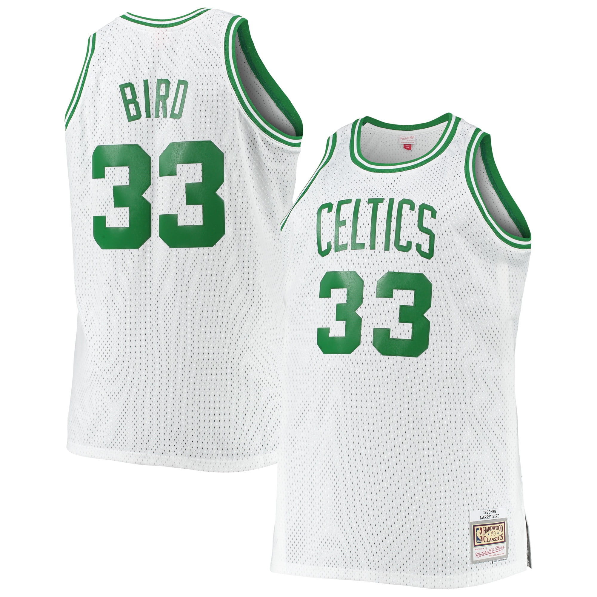 Boston Celtics Larry Bird White Mitchell & Ness Swingman Jersey - Men's Size Large, Throwback Basketball Jersey