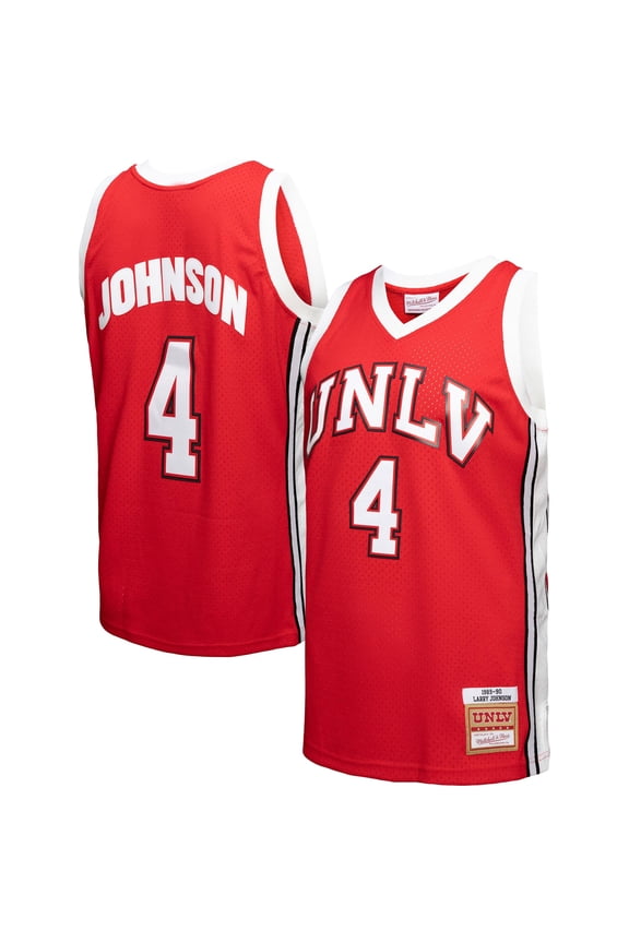 Men's Mitchell & Ness Larry Johnson Red UNLV Rebels 1989/90 Player Swingman Jersey