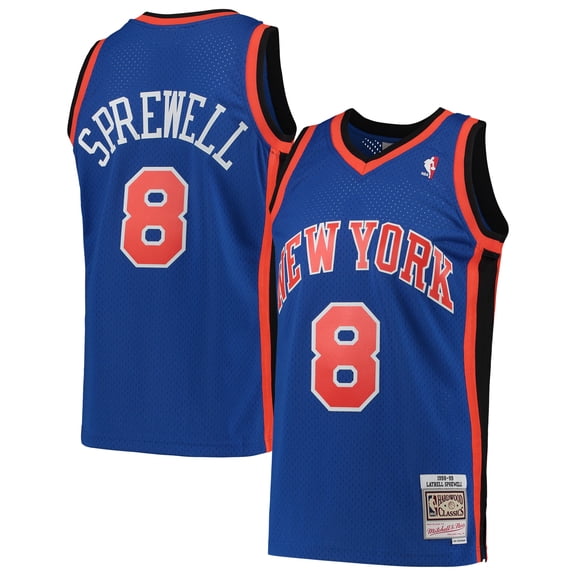 Men's Mitchell & Ness Latrell Sprewell Blue New York Knicks 1998/99 Hardwood Classics Swingman Jersey