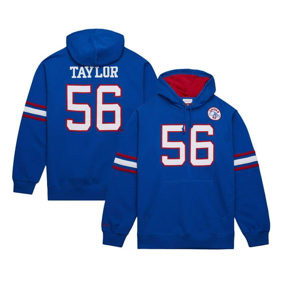 Men's Mitchell & Ness Lawrence Taylor Royal New York Giants Retired Player Name & Number Pullover Hoodie