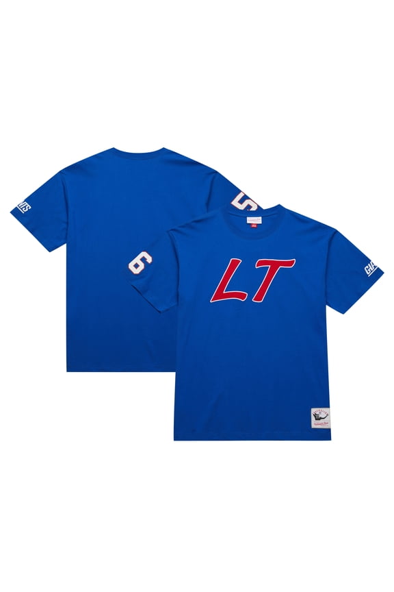 Men's Mitchell & Ness Lawrence Taylor Royal New York Giants Retired Player Nickname T-Shirt