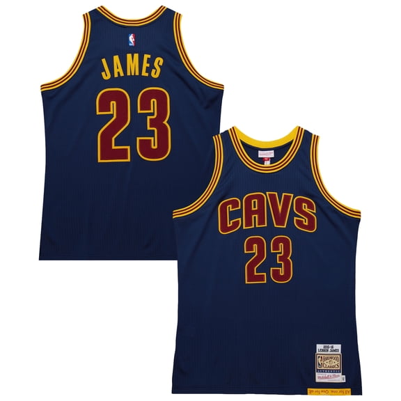 Men's Mitchell & Ness LeBron James Navy Cleveland Cavaliers Big & Tall 2015/16 Swingman Jersey