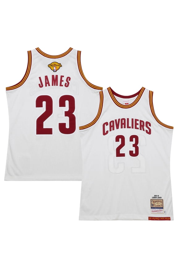 Men's Mitchell & Ness LeBron James White Cleveland Cavaliers 2015/16 Hardwood Classics Authentic Jersey