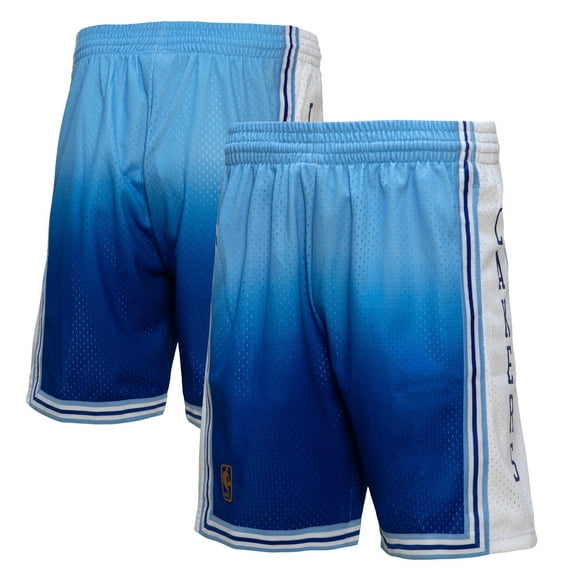 Men's Mitchell & Ness Light Blue/Blue Los Angeles Lakers 1996/97 Hardwood Classics Fadeaway Reload 3.0 Swingman Shorts